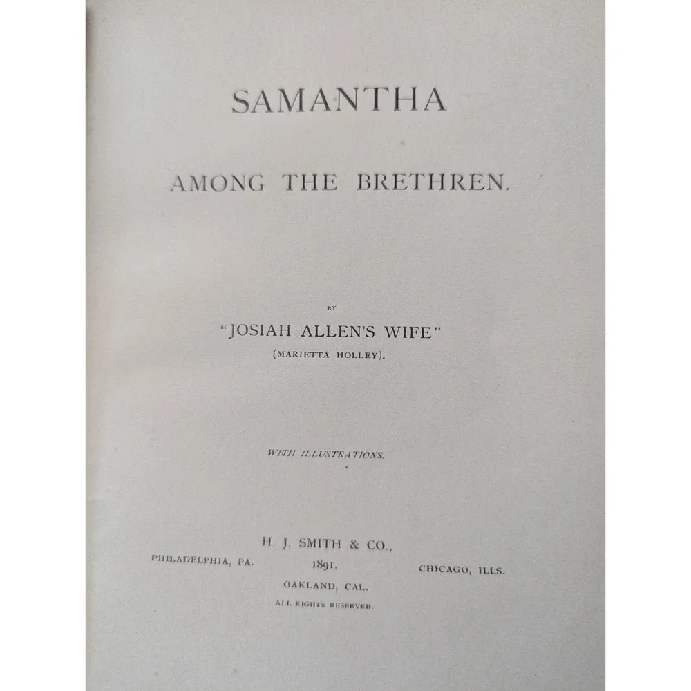 1892 Antique Red Book Samantha Among The‎ Brethren– Holley Methodist Satire